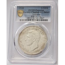 AUSTRALIA 1938 . CORWN . PCGS GENUINE